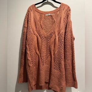 NWOT Kimchi Blue Cozy Scoop Neck Knit Sweater - Rust